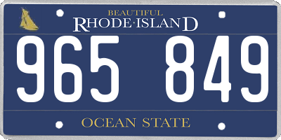 RI license plate 965849