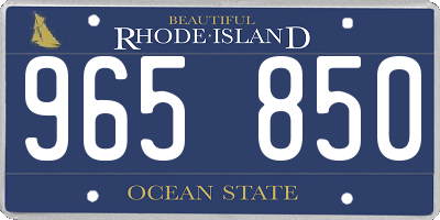 RI license plate 965850