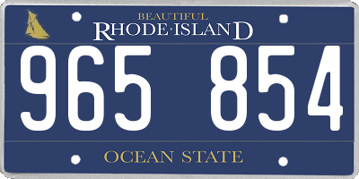RI license plate 965854