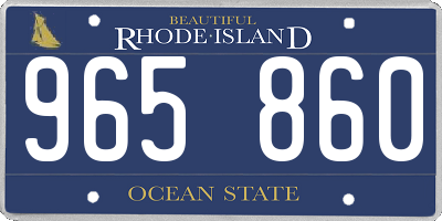 RI license plate 965860