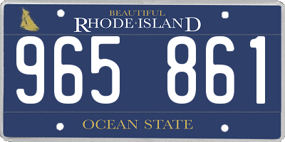 RI license plate 965861