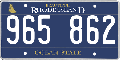 RI license plate 965862
