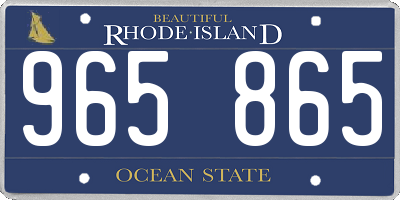 RI license plate 965865