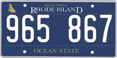 RI license plate 965867