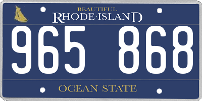 RI license plate 965868