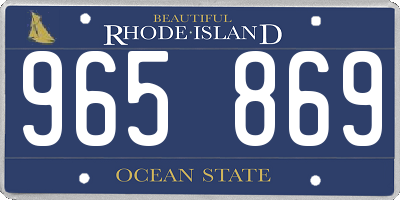 RI license plate 965869