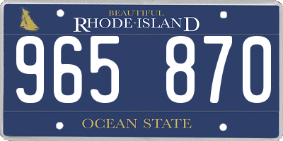 RI license plate 965870