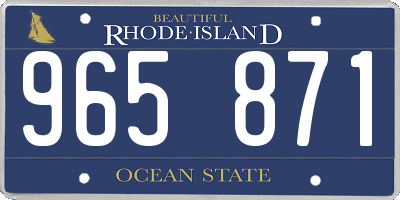 RI license plate 965871