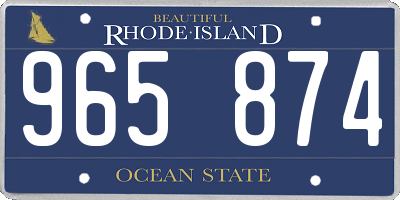 RI license plate 965874