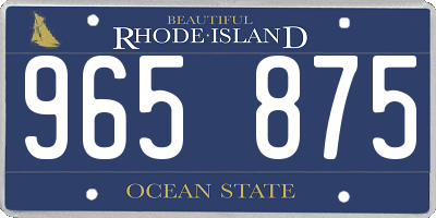 RI license plate 965875