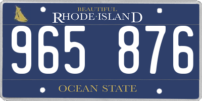 RI license plate 965876