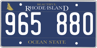 RI license plate 965880