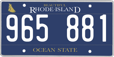 RI license plate 965881