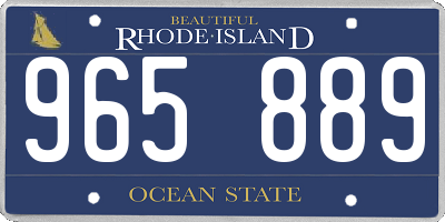 RI license plate 965889