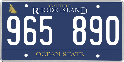 RI license plate 965890