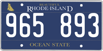 RI license plate 965893