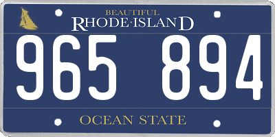 RI license plate 965894