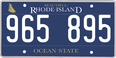 RI license plate 965895