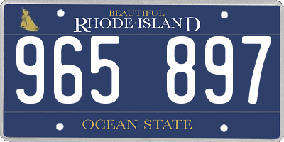 RI license plate 965897