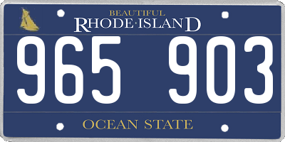 RI license plate 965903