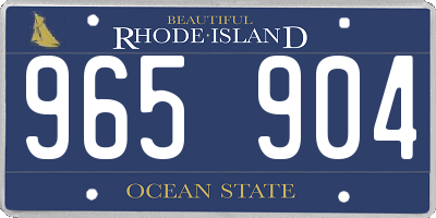 RI license plate 965904