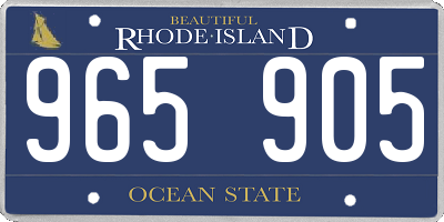 RI license plate 965905