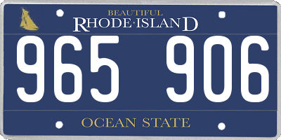 RI license plate 965906