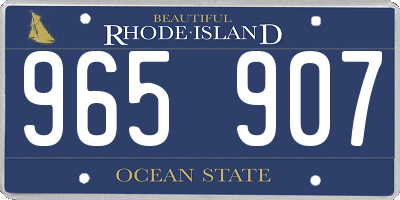 RI license plate 965907