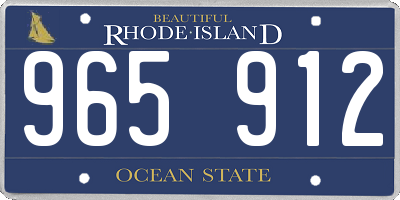 RI license plate 965912