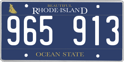 RI license plate 965913