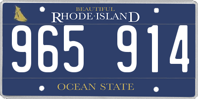 RI license plate 965914