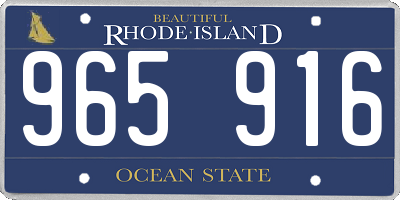 RI license plate 965916