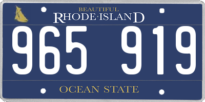 RI license plate 965919