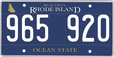 RI license plate 965920