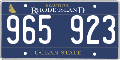 RI license plate 965923