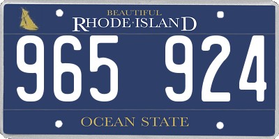 RI license plate 965924
