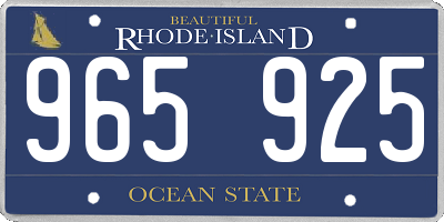 RI license plate 965925