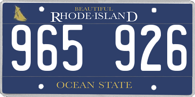 RI license plate 965926