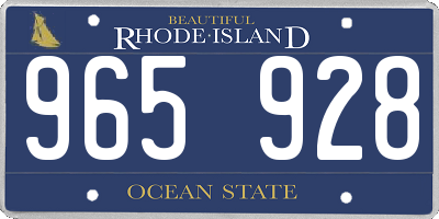 RI license plate 965928