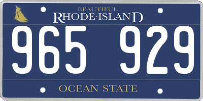 RI license plate 965929