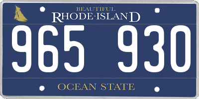 RI license plate 965930