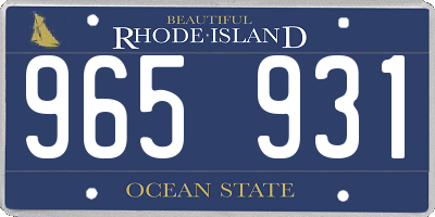 RI license plate 965931