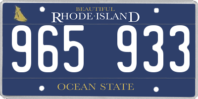 RI license plate 965933