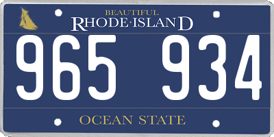 RI license plate 965934