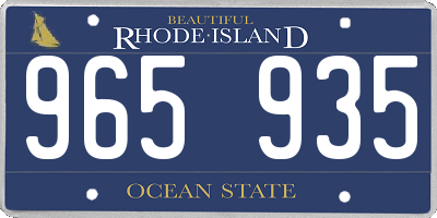 RI license plate 965935