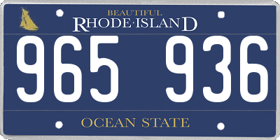 RI license plate 965936