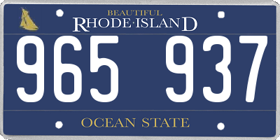 RI license plate 965937