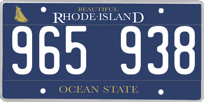 RI license plate 965938