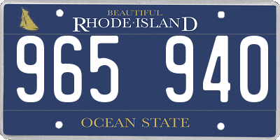 RI license plate 965940