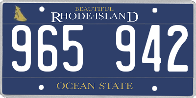 RI license plate 965942